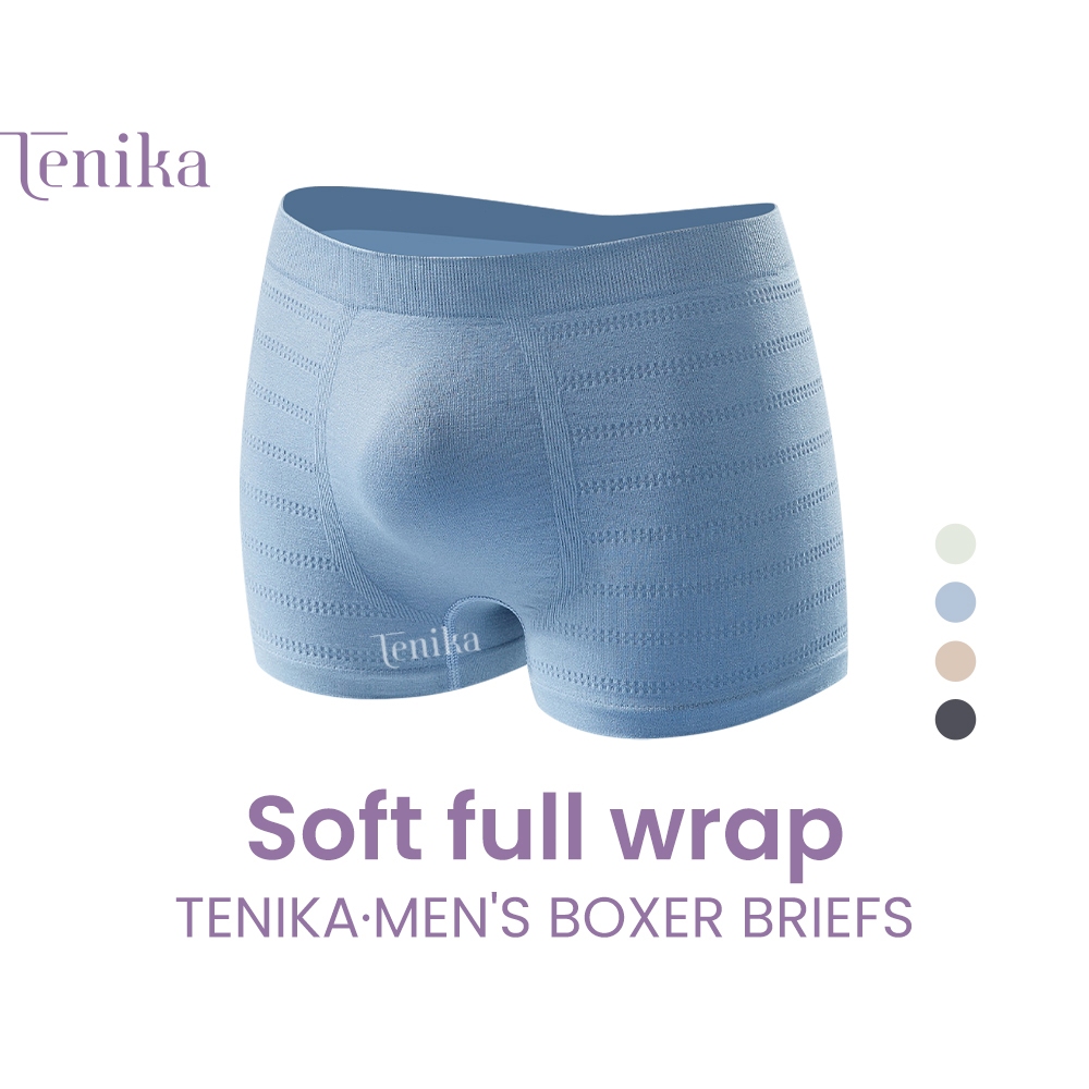 TENIKA กางเกงในผู้ชายขาสั้น บ๊อกเซอร์ชาย  บายอากาศได้ Men's Underwear Seamless เบาสบาย (แพค 2 ตัว)