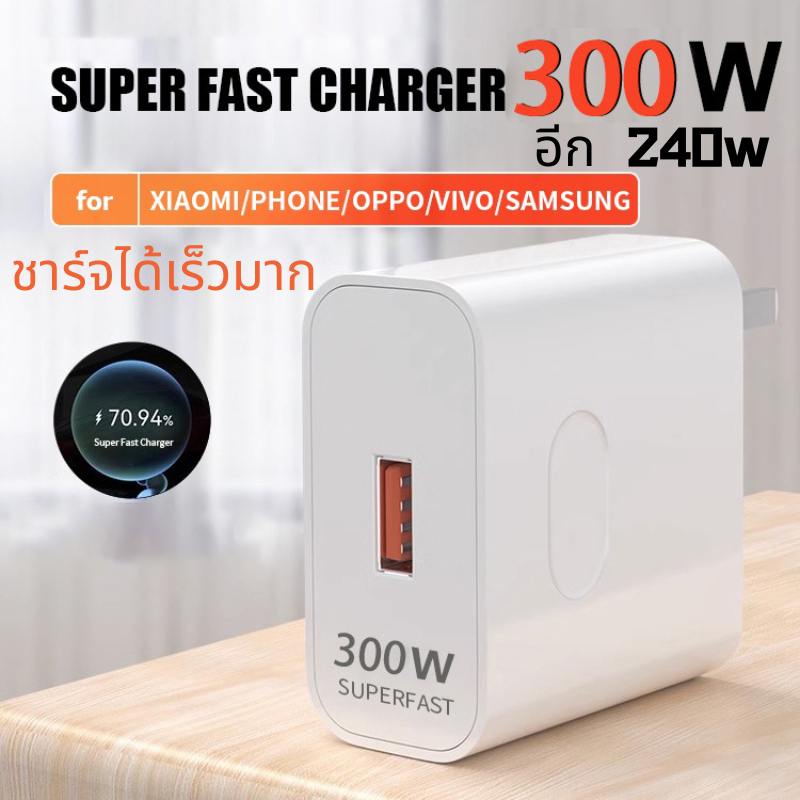 หัวชาร์จเร็ว 240 วัตต์ 300 วัตต์ ใช้ได้กับโทรศัพท์ทุกรุ่น พร้อมส่ง รองรับชาร์จเร็ว เหมาะสำหรับ:OPPO VIVO realme