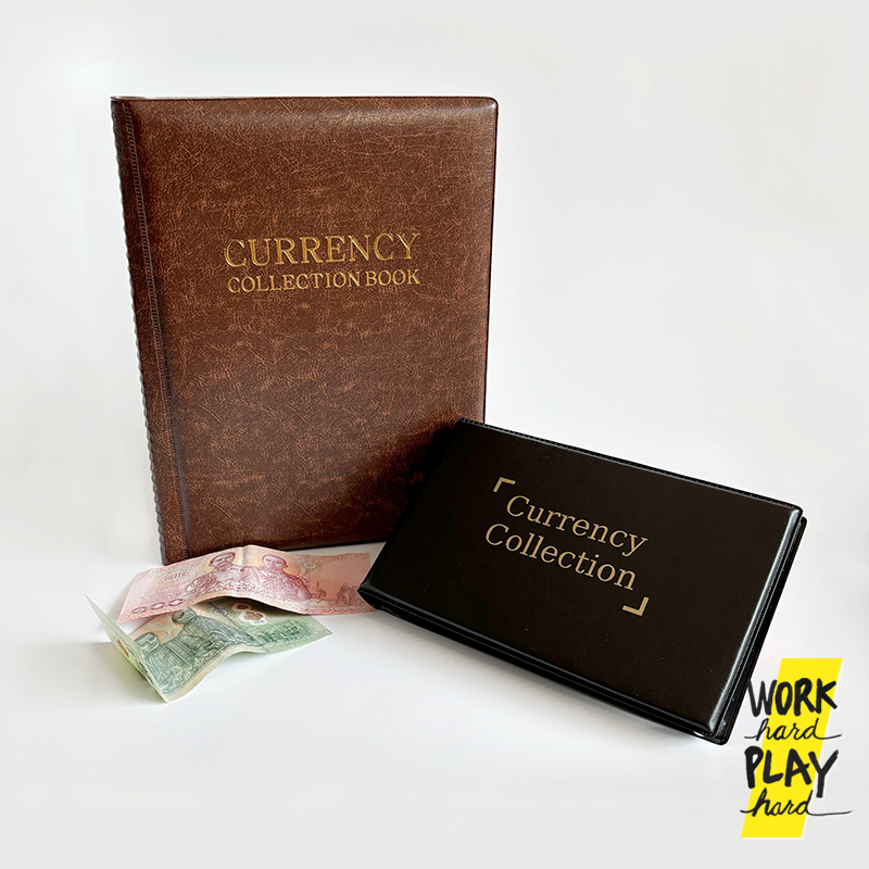 WHPH Shop สมุดสะสมธนบัตร สมุดเก็บธนบัตร ซองใส่ธนบัตร ใส่ได้ 30 - 40 ใบ ปกหนัง PU