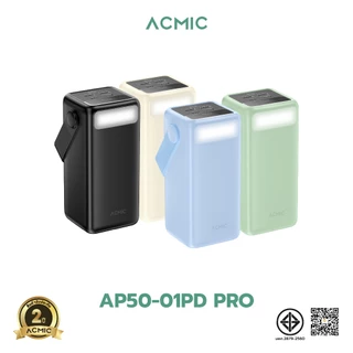 ACMIC AP50-01PD PRO Powerbank 50000mAh พาวเวอร์แบงค์ ชาร์จเร็วPD20Wจ่ายไฟออกType-C ประกัน2ปี