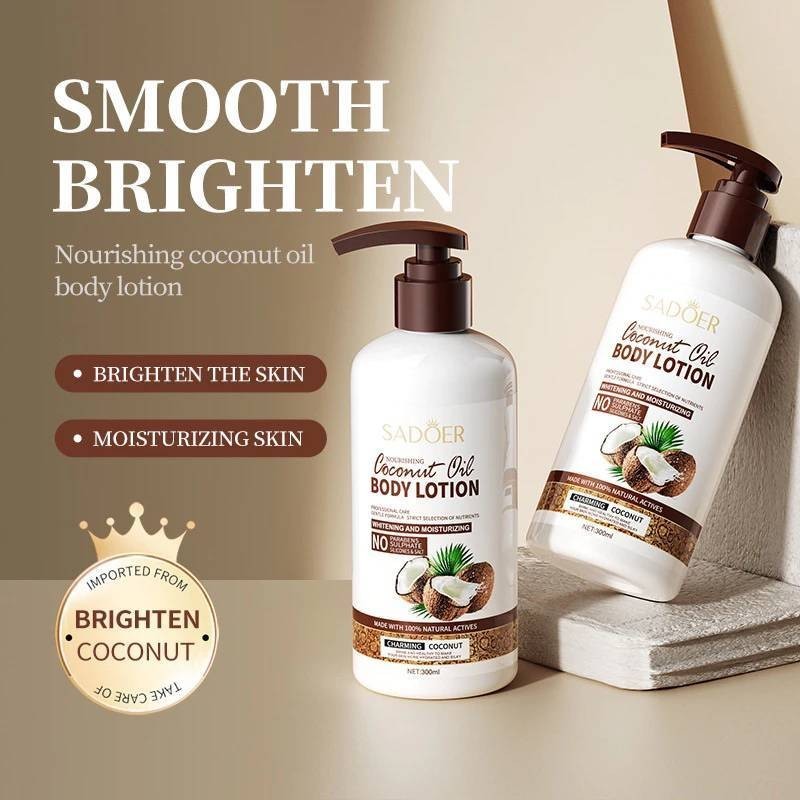 โลชั่น SADOER Coconut  Oil BODY LOTION บำรุงผิว ความชุ่มชื้นผิว ผิวขาวกระจ่างใส 300ml.