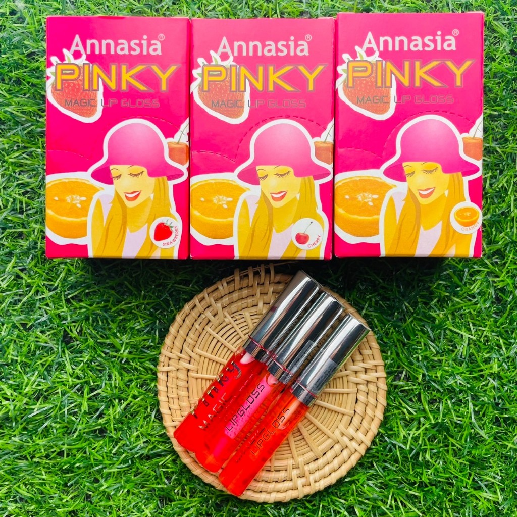 ( 1 กล่อง 12 ชิ้น ) l 💋 Annasia PINKY magic lip gloss แอนนาเซีย พิ้งค์กี้ เมจิ ลิปกลอส