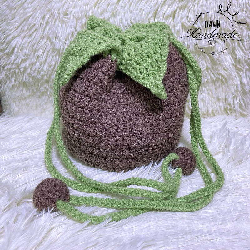 กระเป๋าหูรูด กระเป๋าถักไหมพรม กระเป๋าถักโครเช Handmade