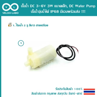 ปั๊มน้ำ DC 3-6V 3W ขนาดเล็ก, DC Water pump ปั้มน้ำจุ่มน้ำได้ IP68 โมดูลขับปั๊ม MOS สายยาง มีของพร้อมส่ง !!!
