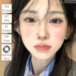 FDA MILL CREEK Milk Tea คอนแทคเลนส์สี ตาโต 14.5mm ค่าสายตา 0.00~-8.00 ใช้ได้12เดือน ผ่านมาตรฐานสากล สวมใส่สบาย