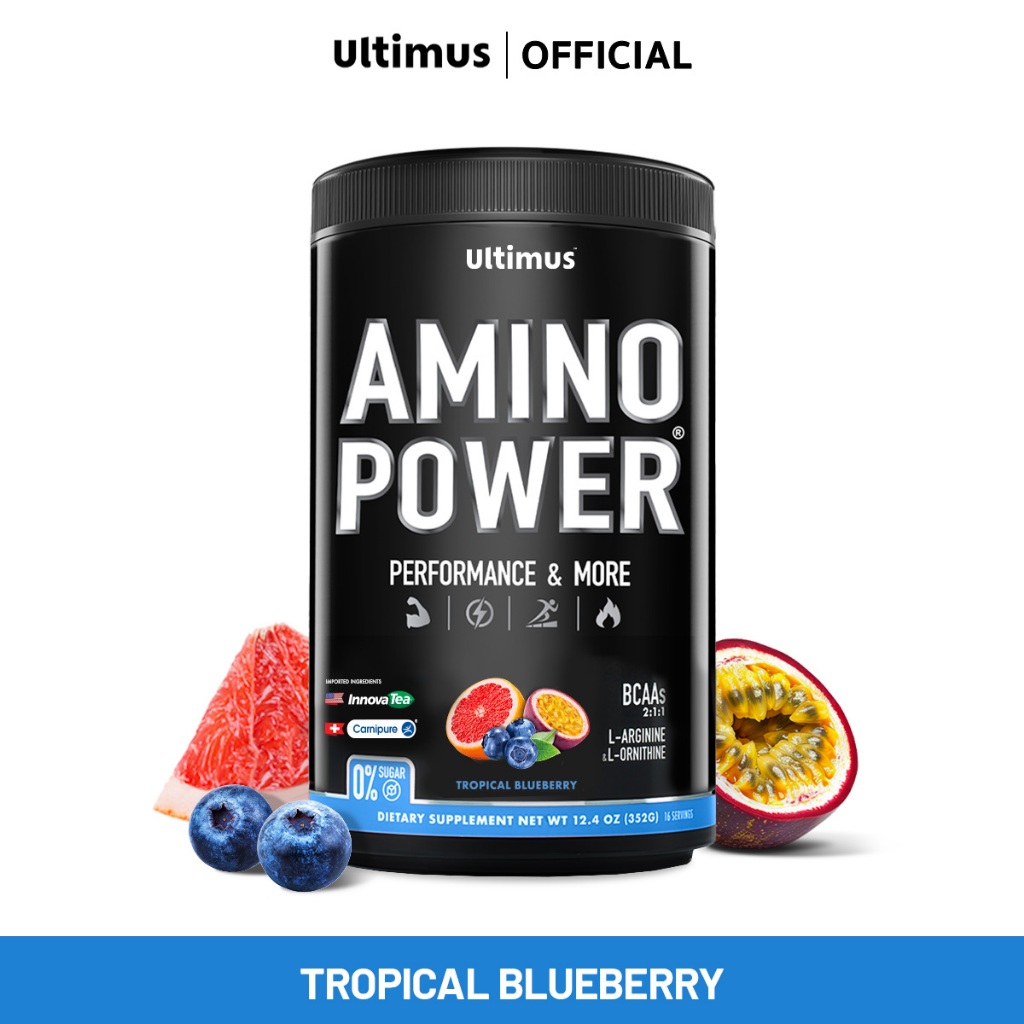 Ultimus Amino Power (Active BCAAs 2:1:1) Tropical Blueberry Flavor 1 กระปุก ขนาด 352g
