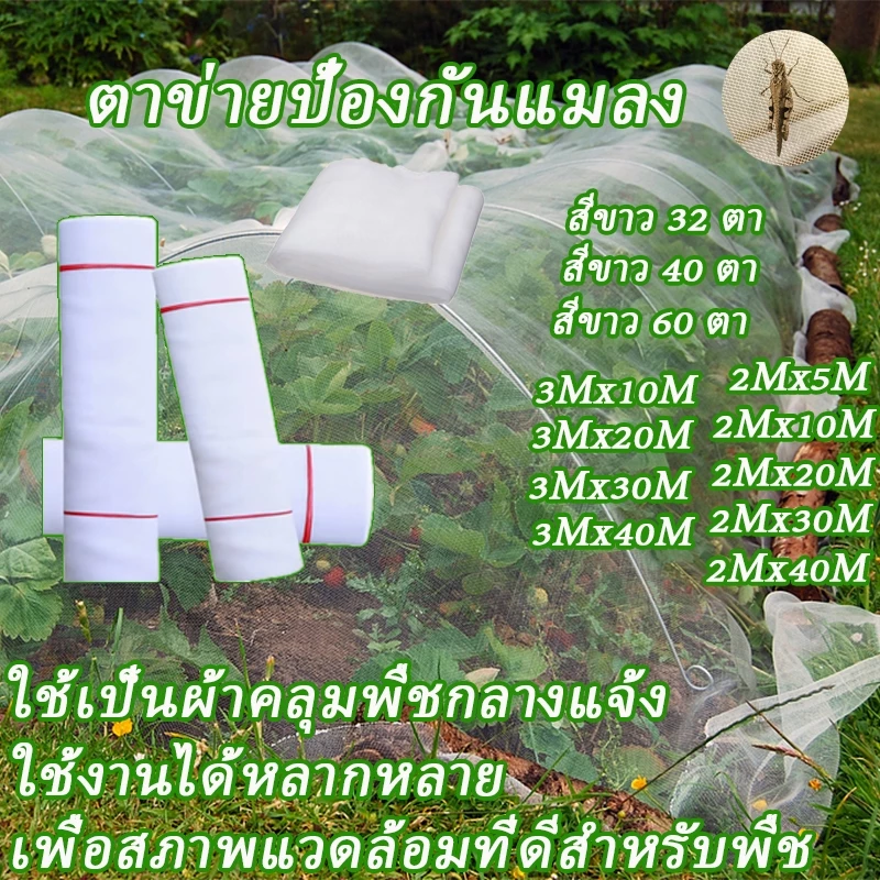 มุ้งขาว มุ้งกันแมลง ผัก มุ้งตั๊กแตน มุ้งขาว 32ตา/40ตา/60ตา หน้ากว้าง 2-3 เมตร ทำเฉพาะคุณภาพ