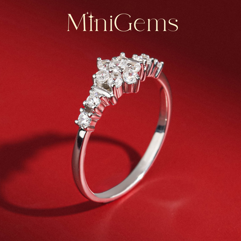 MiniGems แหวน เงินแท้ 92.5 เพชรสวิส(CZ) แหวนคู่ แหวนแต่งงาน แหวนผู้หญิง แหวนผู้ชาย 07031