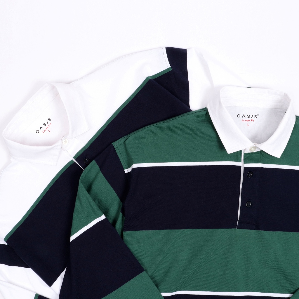 OASIS เสื้อโปโลผู้ชาย รุ่น MPYL-1928-L โปโล แขนยาว เนื้อผ้าคอตตอน สีเขียว สีขาว ราคา ถูกที่สุด ดีลบีเคเค แกลเลอรีภาพที่ 7