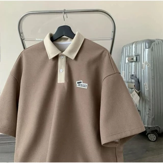 CLIFF สไตล์ญี่ปุ่น วาฟเฟิลด์ เสื้อโปโล ไซส์ใหญ่ แบบหลวม แมทช์ลุคง่าย