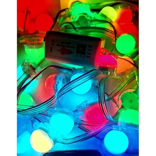 ไฟครึ่งวงกลม 30ดวง/เส้น ไฟทำป้าย ไฟตกแต่ง full color ไฟปิงปอง 30mm 0.72w
