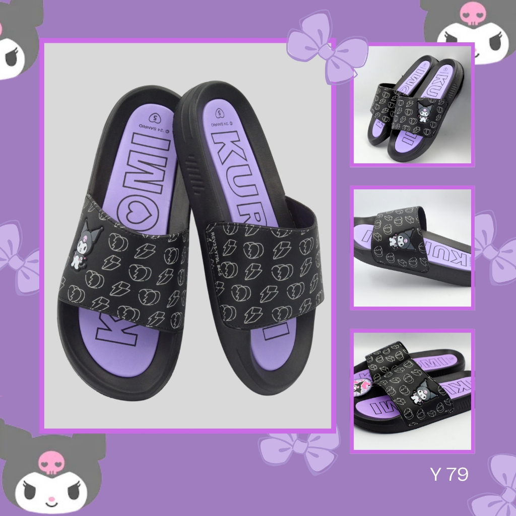 รองเท้าแตะ Y-ROON รุ่น Y79 สวมลายการ์ตูน ไซส์ 4-6 สวมใส่ สบาย ลิขสิทธิ์แท้คุโรมิ