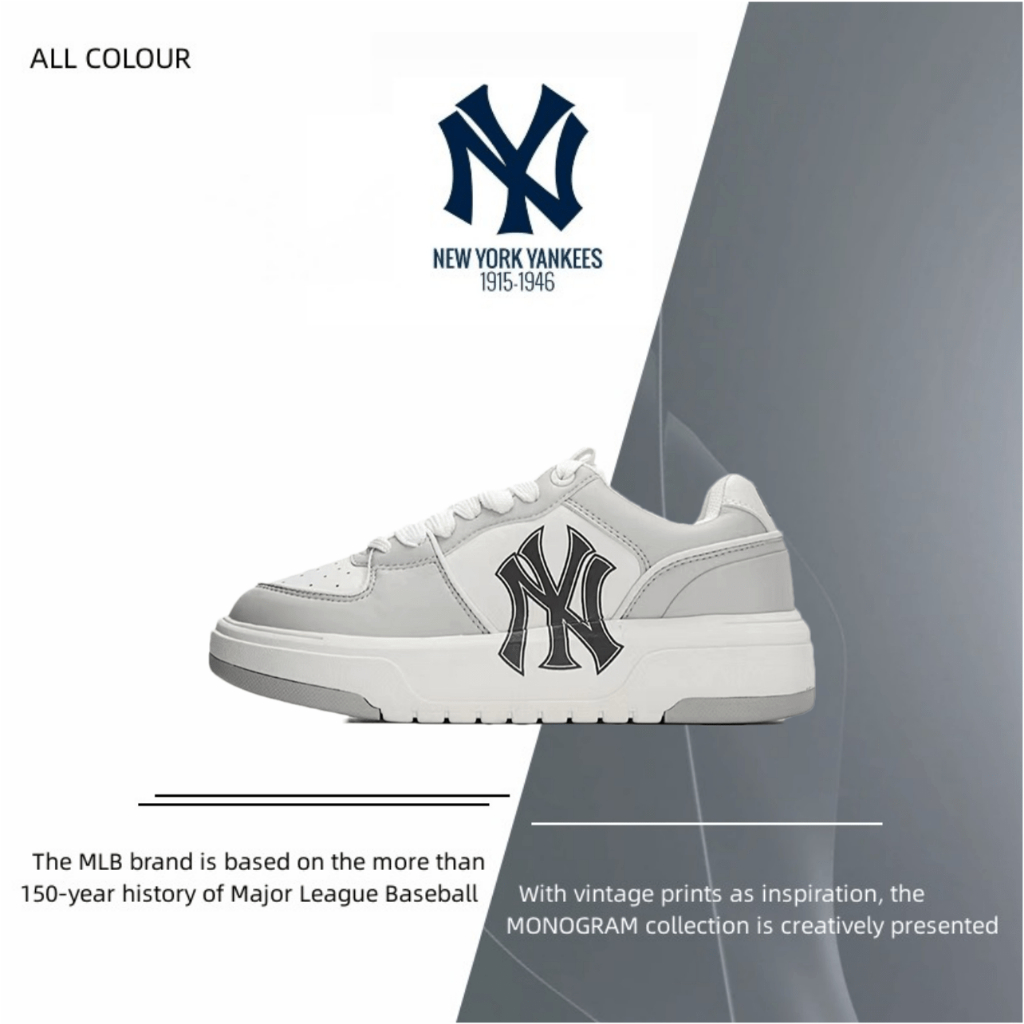 【ของแท้% 100】MLB Chunky Liner Fashion Sneakers วินเทจหนาแต่เพียงผู้เดียวรองเท้าผ้าใบ