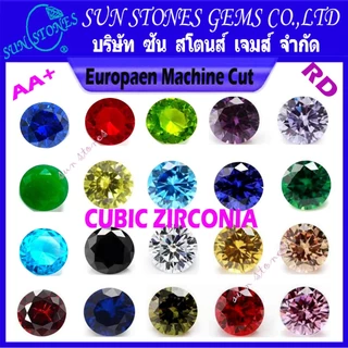 CZ Round Shape ขนาด 1.0 MM ถึง 2.75 MM Colors, เพชรรัสเซียสีๆ ทรงกลม เจียระไนเหลี่ยมเพชร