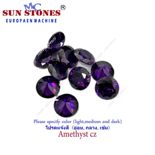 CZ Round Shape ขนาด 1.0 MM ถึง 2.75 MM Colors, เพชรรัสเซียสีๆ ทรงกลม เจียระไนเหลี่ยมเพชร