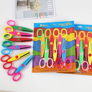 กรรไกรตัดกระดาษ แบบยกแพ็ค สำหรับเด็ก กรรไกรซิกแซก DIY อุปกรณ์การเรียน
