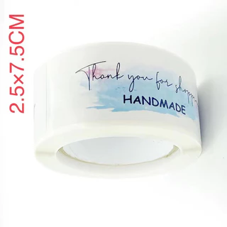 สติ๊กเกอร์ ขอบคุณ สติ๊กเกอร์สี่เหลี่ยมผืนผ้า sticker thankyou handmade