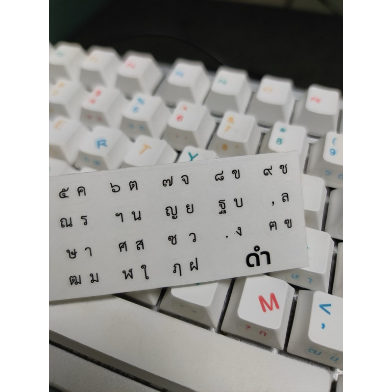 ส่งเร็วจาไทย l สติ๊กเกอร์ติดคียบอร์ด ภาษาไทย  หลากสี  ฟอร์นสไตร์ ไม่มีหัว สำหรับคนชอบสายมินิมอล - รูปที่ 5