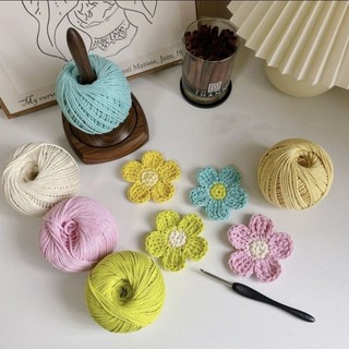 เชือกฝ้าย 2mm*100g/ม้วน DIY เชือกผ้าฝ้ายถักมาคราเม่ แฮนด์เมด หลากสี พร้อมส่งในไทย