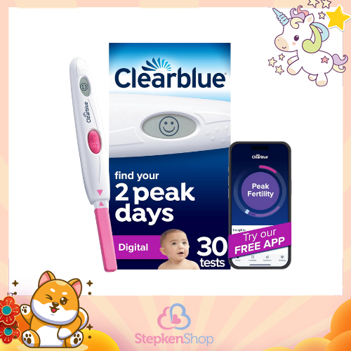 อุปกรณ์ทดสอบการตกไข่พร้อมเครื่องแบบดิจิตอล สีชมพู30เทสClearblue® Digital Ovulation Test Kit 30 Tests