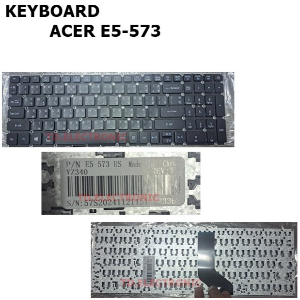 KEYBOARD:ACER E15/E5-573 ใช้ได้กับรุ่น 573G 573T 573TG V3-574 E5-553 V3-574G V3-575 V3-575G V3-575T 