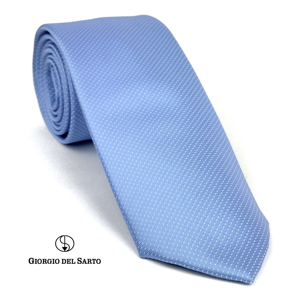 Giorgio Del Sarto Necktie 7.5 cm Blue เนคไทสีฟ้ามีเท็กเจอร์