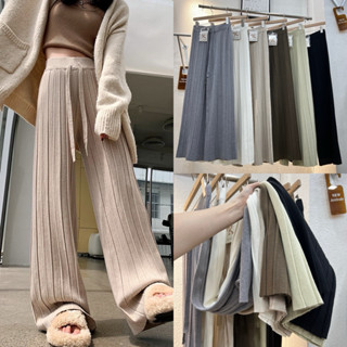 Lady_jeans#6110(K)กางเกงขายาว ผ้าไหมพรม งานทิ้งทรง ใส่สบาย