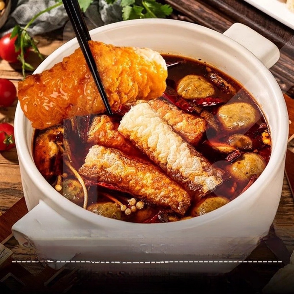 JY.57ฟองเต้าหู้ม้วนทานคู่ชาบูสุกี้หม้อไฟจีนสะดวกอร่อย120g รูปที่ 5