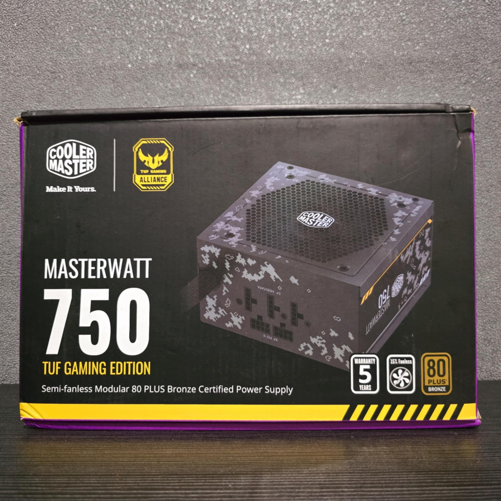 คูลเลอร์มาสเตอร์ MasterWatt 750 TUF Gaming Edition แหล่งจ่ายไฟ ATX 750W สีเหลือง