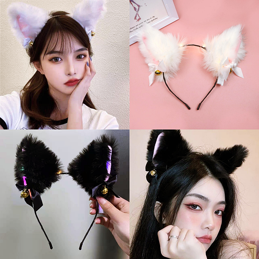 ที่คาดผมอนิเมะ ที่คาดผมหูแมว พร้อมกระดิ่ง มีไฟ LED ใส่สบาย น่ารัก เซ็กซี่ คอสเพลย์ แฟชั่น พร้อมส่ง