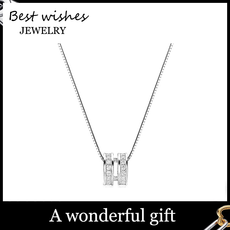 WG Jewelry จี้เงิน สร้อยคอแฟชั่น สร้อยคอทองคำขาว สร้อยคอผู้หญิง WG-X004 ของขวัญให้แฟน