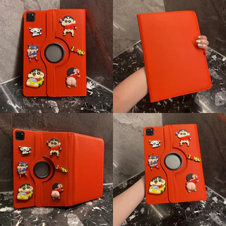 🌻24 ชั่วโมง🌻เคสป้องกัน iPad หมุนได้ 360°เครยอนชินจัง มีสีสัน เหมาะสำหรับรุ่น gen12/11 Air8 air7/6