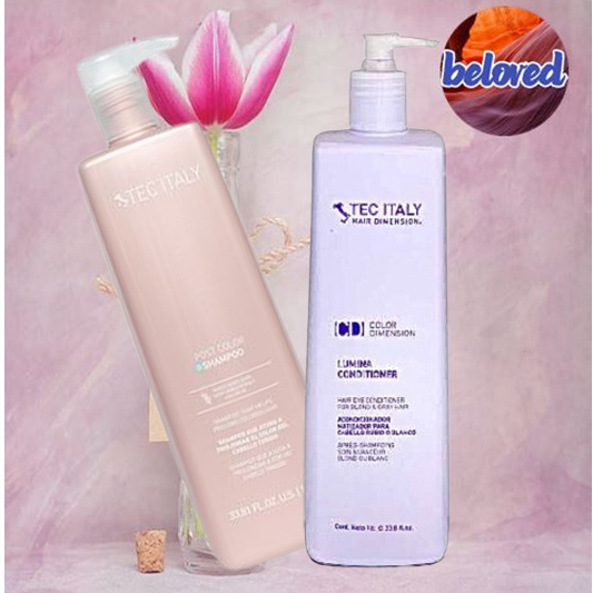 Tec Italy Lumina Shampoo/Conditioner 1000 ml แชมพู และครีมนวดผมเม็ดสีม่วง ฆ่าเม็ดสีเหลือง