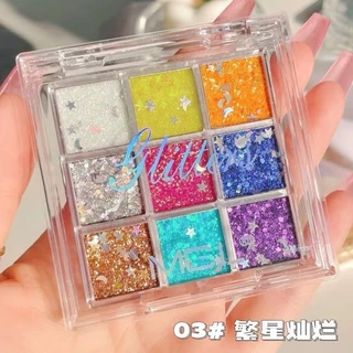 M466 MGL พาเลทอายแชโดว์ กลิตเตอร์ ประกายมุก แวววาว 9 สี หลากสีสัน กันน้ำ ติดนาน