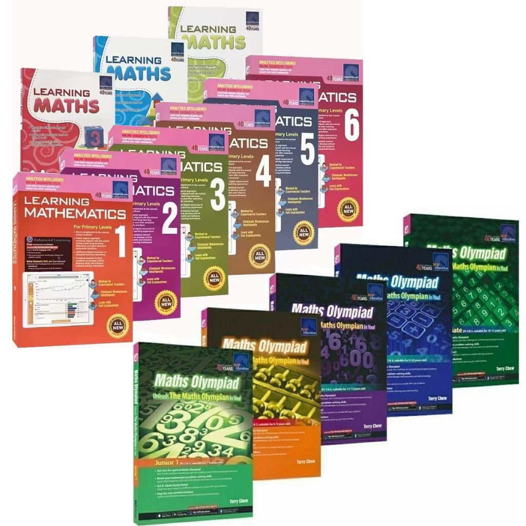 Learning Mathematics Book Grade1-6 Singapore Math and SAP Maths Olympiad