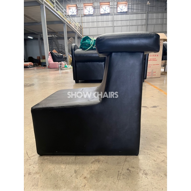 วางเท้าเตียงสระผม หนังดำเงา