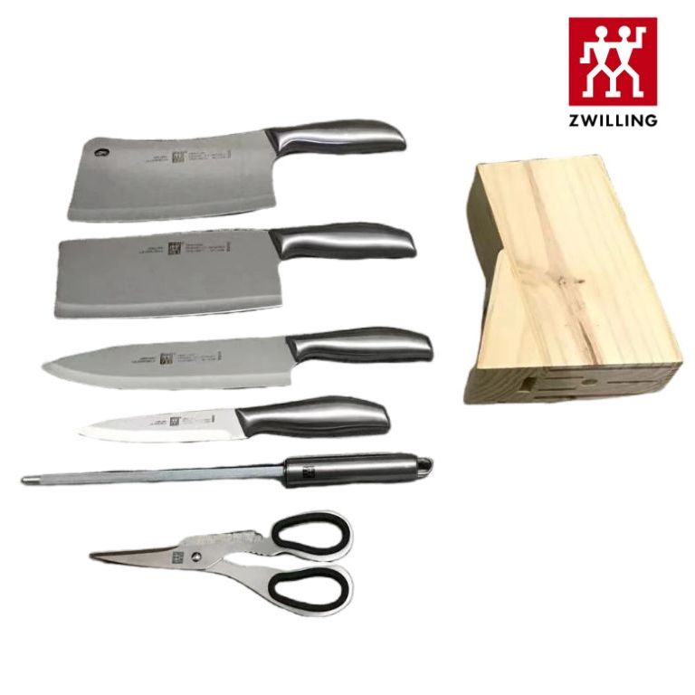 มีดสแตนเลส Zwilling ชุดครัวมีด ชุด 7 ชิ้นของใช้ในครัวเรือนมีดครัวมีดครัวมีดเชฟเยอรมันคุณภาพสูงมีดเอน