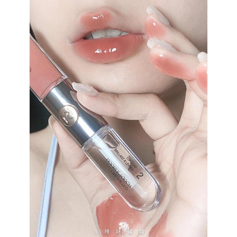 Kiko Double Lip Glaze Lip Gloss 103#108#126 ลิปสติก Mirror Liquid Milk Tea Bean Paste Clear Lip glaz