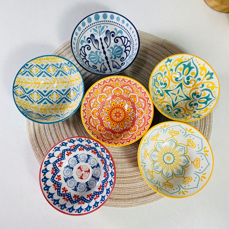ถ้วยซุป ลายสไตล์ แม็กซิกัน โมร็อคโค ขนาดกว้าง 4.75 สูง 2นิ้ว