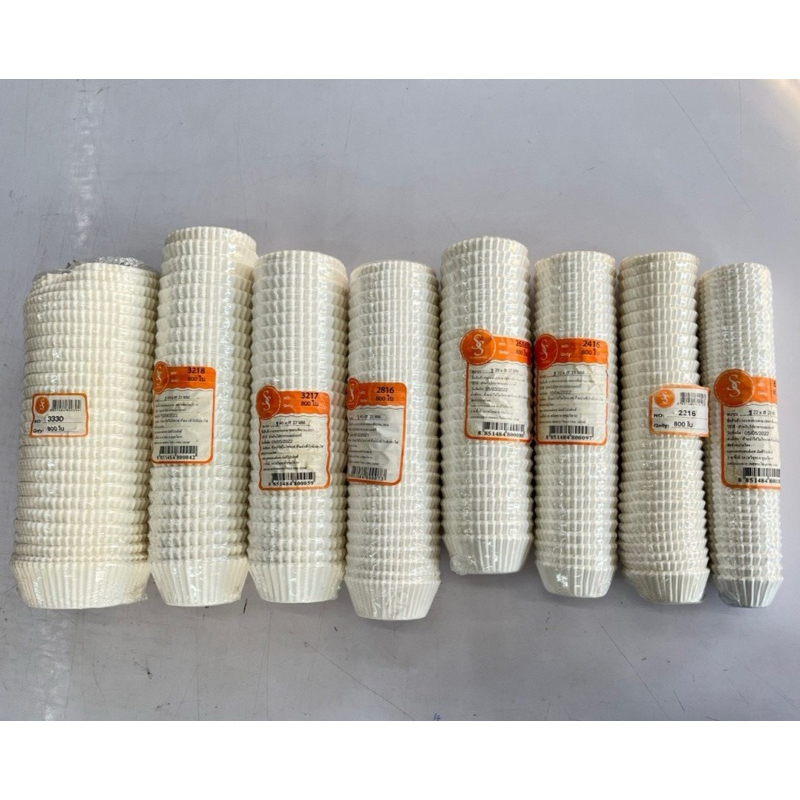 กระทงกระดาษ สีขาว แพค/800ใบ สำหรับใส่อาหาร เบเกอรี่  มี 9 ขนาด