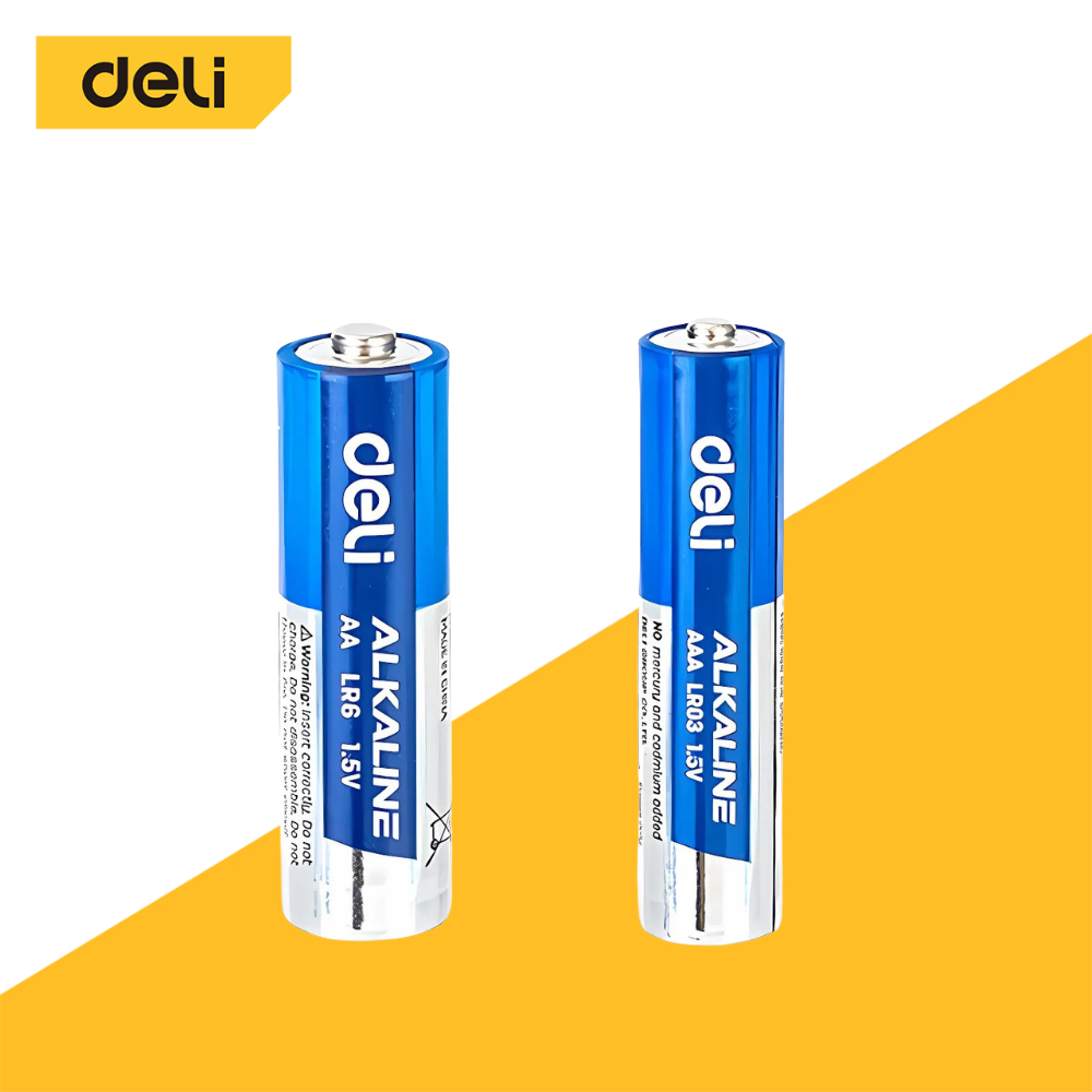Deli ถ่านอัลคาไลน์ AA LR6 ถ่านไฟฉายอัลคาไลน์ AAA LR03 ถ่าน 1.5V ใช้ได้นาน 1ก้อน Alkaline Battery