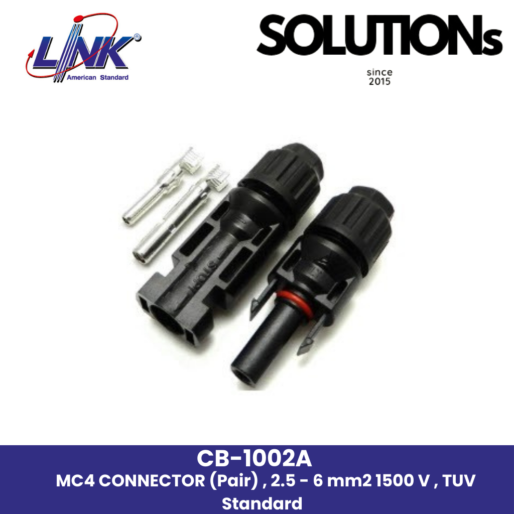 LINK MC4 CONECTOR (Pair) ขั้วต่อสายตัวผู้ - ตัวเมีย MC4 (CB-1002A) CB-1002AS