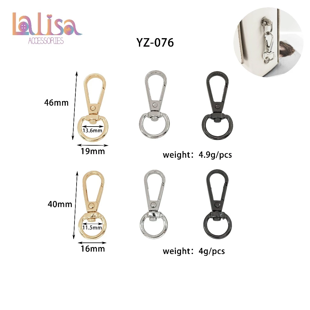 ตะขอกระเป๋า ตะขอสัตว์เลี่ยง ตะขอโลหะ พวกกุญแจตะขอคอหมา alloy dogclips (YZ-076)