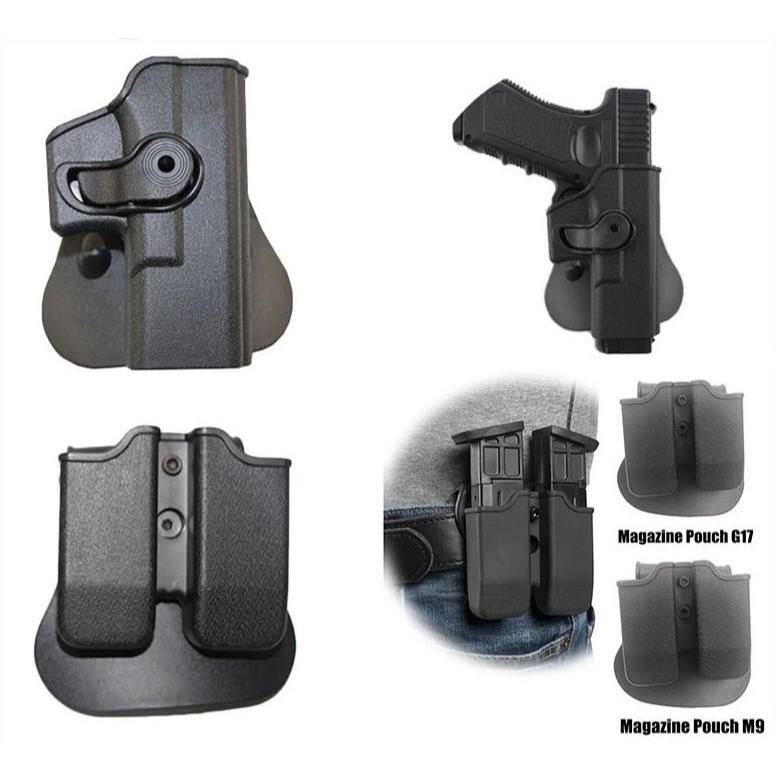 ซองแมกกาซีนคู่ 9 มม สําหรับ Glock 17 Beretta M9 M92 Hung 9 มม 40 Mag