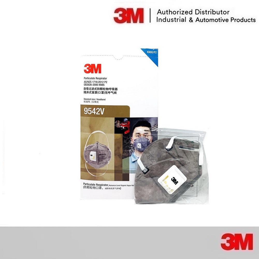 หน้ากาก 20ชิ้น รุ่น 9542V PM2.5 3M พร้อมวาล์ว แบบ แบบคาดศีรษะ