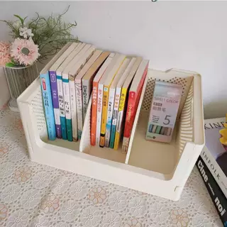 ชั้นใส่หนังสือ เอกสาร ตะกร้าใส่ของอเนกประสงค์ พับได้ มีที่กั้นแบ่งช่องถอดออกได้ ใส่กระดาษ A4 ได้