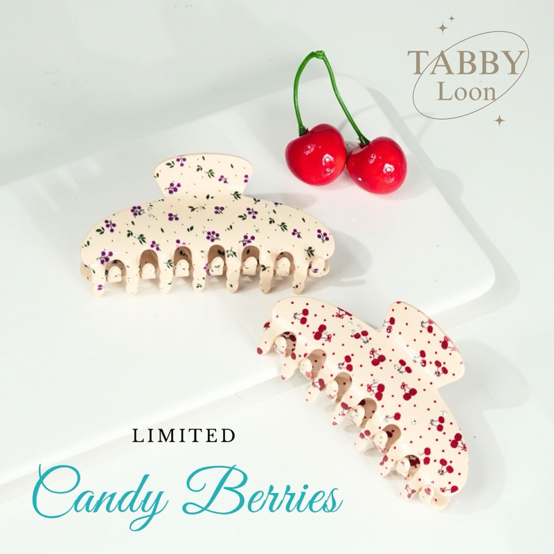 Tabby Loon Candy Berries กิ๊บติดผมประดับเพรช เชอร์รี่ ฟรีกล่อง