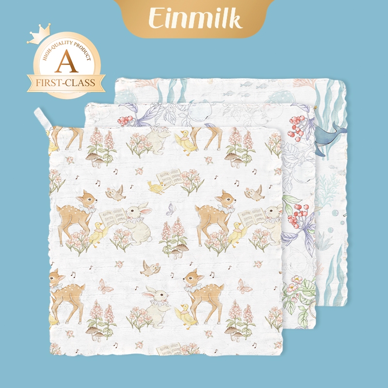 Einmilk ผ้าเช็ดตัวใยผ้าฝ้ายไผ่สำหรับเด็ก ระบายอากาศได้ดี นุ่มเป็นพิเศษ ผ้าเช็ดทารกแรกเกิด QBST