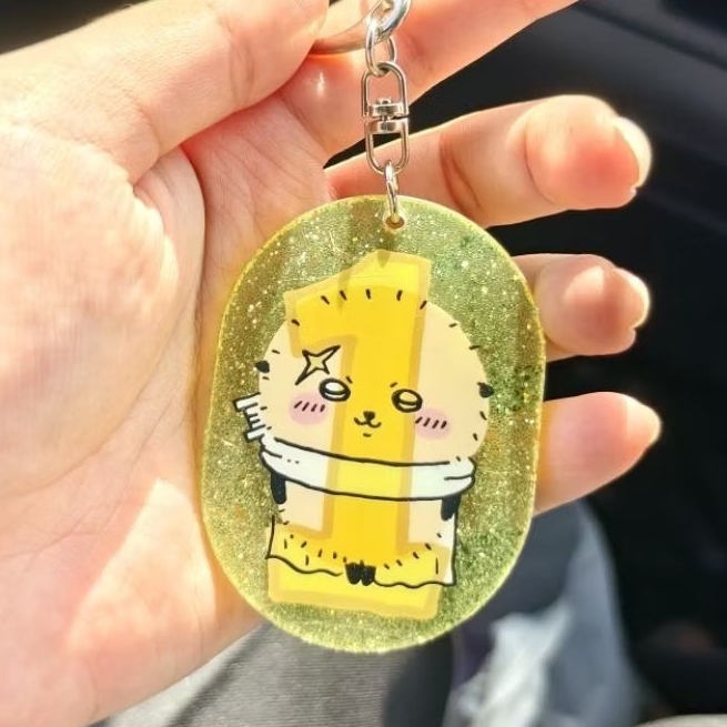 [พร้อมส่ง]chiikawa rakko keychain ชิกาวะ พวงกุญแจมีรอยขนเเมวตามภาพ