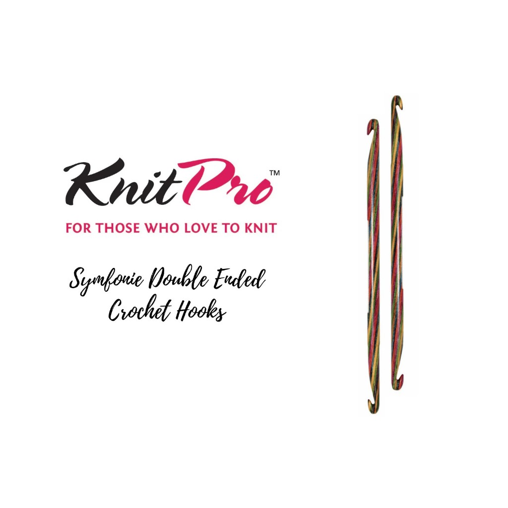 KnitPro Symfonie Double Ended Crochet เข็มโครเชต์ 2 หัว ด้ามไม้ Birchwood สีสันสดใส